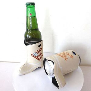 Enfriadores de Botellas de Neopreno con Impresión por Sublimación, Diseño de Bota de Vaquero, Personalizables, Impermeables, Paquete de 12, para Bodas - Product Image 3