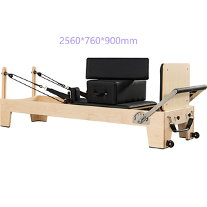 Reformer <span class=keywords><strong>Pilates</strong></span> Avanzato in Legno di Quercia per Coordinazione Neuromuscolare, Propriocezione e Allenamento di Attivazione Profonda dei Muscoli Core - Attrezzatura Yoga - Product Image 2