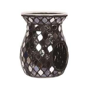 Modern 14cm Aroma cam balmumu eritmek için yağ yakıcı Crackle mozaik el yapımı ahşap tütsü sahipleri kapalı aromaterapi tütsü - Product Image 2