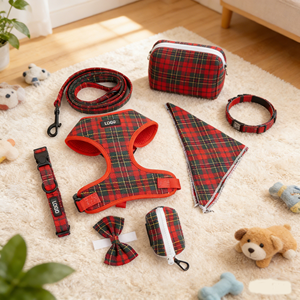 Set <span class=keywords><strong>Harnesses</strong></span> Anjing dengan Pola Grid yang Dapat Disesuaikan, <span class=keywords><strong>Harnesses</strong></span> dan Tali Anjing dengan Sublimasi Kustom, <span class=keywords><strong>Harnesses</strong></span> Anjing dengan Cetakan Fashion - Product Image 1
