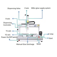 Robot distributeur de colle électrique automatique CNC de bureau à 3 axes de haute précision pour autocollants en relief à colle thermofusible, cartons et bois
