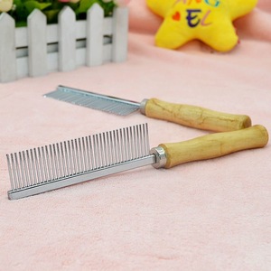 Peine único para el cuidado de mascotas, mango de madera con dientes finos de acero inoxidable para perros y gatos - Product Image 5