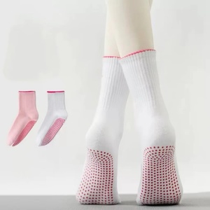 Wholesale High Quality Grip Pilates <b>Socks</b> Non-Slip Yoga <b>Socks</b> with Designer Crew Ruffle for Women - Product Image 1
