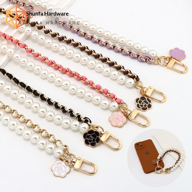 DIY Mobile Phone Case Accessories Pearl Hanging Double-layer Hand Carry New Durable Mobile Phone Chain