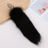Imitation queue de renard porte-clés coloré fausse fourrure Animal queue breloque sac pendentif moelleux Pom Pom porte-clés