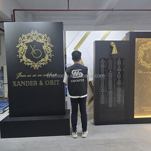 LISSE personnalisé noir <span class=keywords><strong>couleur</strong></span> sièges tableau signe acrylique mariage bienvenue signe sièges tableau réception arc toile de fond - Product Image 4