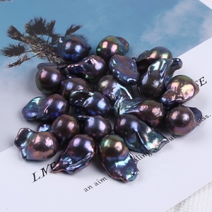 Bán Buôn 15-20Mm Màu Đen Nước Ngọt Baroque Lỏng Ngọc Trai Hạt Trang Sức Nuôi Cấy Ngọc Trai Giá - Product Image 2