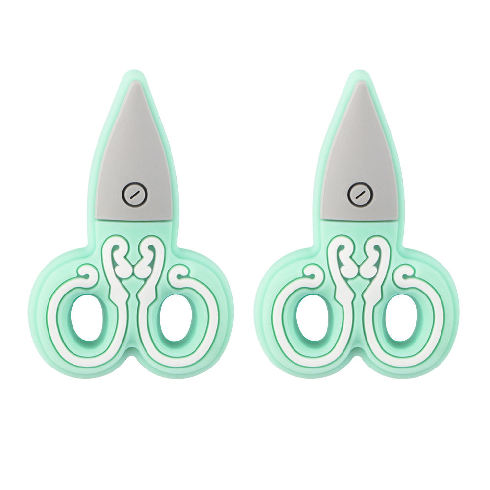 Scissors silicone bead Mint Green  SA380