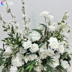 งานตกแต่งงานเลี้ยงวันเกิดในร่ม LEDA ดอกไม้ประดิษฐ์ทำมือจากผ้าไหมเนื้อนุ่ม  ดอกกุหลาบสีขาวสำหรับงานแต่งงาน - Product Image 2
