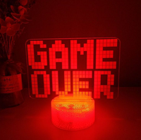 Veilleuse acrylique 3D LED 7 bits, Illusion 3D, lampe, pour jeux