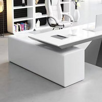 Bureau de direction de luxe en vente chaude, table de direction moderne, mobilier de bureau moderne, ensemble de bureau blanc