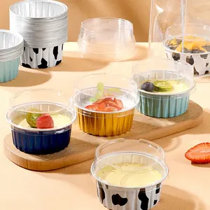 OEM colore personalizzato piccolo foglio di alluminio torta tazza cibo cottura contenitore di alluminio