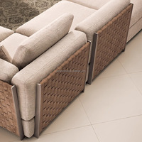 Mobilier moderne et léger de salon de style minimaliste de luxe pour les hôtels Salles Villas Appartement de luxe ensemble de canapés tissés à la mode