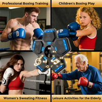 Machine d'entraînement de boxe murale intelligente avec musique Bluetooth et lumière RGB, gants MMA pour enfants et adultes