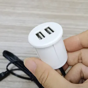 Soket Daya 2 port tersembunyi pengisi daya usb, furnitur meja bulat elektrik potongan ukuran 30mm, Soket Daya multiwarna