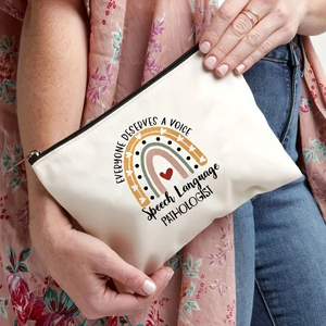 Bolsa de maquillaje personalizada con patrón de patólogo del lenguaje del habla, bolsa de almacenamiento para inodoro de viaje, bolsa de cosméticos, regalo de despedida de soltera, 1 unidad - Product Image 5