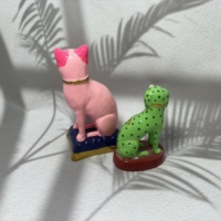 Ornements d'animaux en céramique créatifs en gros, décoration d'intérieur européenne moderne, taille et couleur personnalisables, artisanat de bureau, chat de Noël