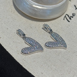 Pendentif latéral simple et basique en argent pur S925 avec zircone complète, design rétro, luxe léger, pendentifs de mode, breloques - Product Image 4