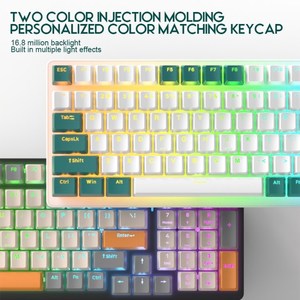 Teclado mecánico FREE WOLF K3, teclado para juegos de 100 teclas con efectos de luz coloridos para ordenadores portátiles de oficina y hogar - Product Image 4