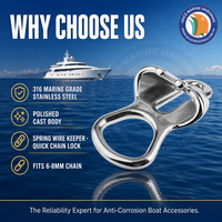 Bloqueur de chaîne d'ancre marine en acier inoxydable 316, 6-8 mm, pour l'ancrage, l'amarrage, l'accostage, accessoires de quincaillerie pour navires, yachts et bateaux