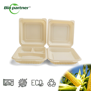 Recipiente biodegradável para hambúrgueres, amido de milho descartável, caixa de plástico para levar comida, recipiente para embalagem de alimentos - Product Image 1