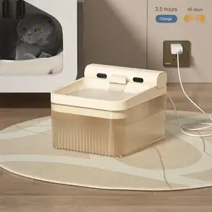 Distributeur d'eau automatique rechargeable pour chats et animaux de compagnie Fontaine d'eau pour animaux de compagnie avec filtre à débris