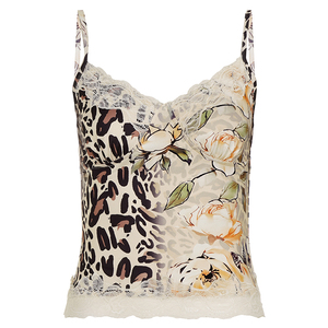 Camisola con estampado de leopardo y encaje para mujer, top sin mangas de punto, ajustado, informal, de moda para verano - Product Image 6