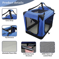 Grande caisse souple personnalisée pour chiens Matériau Oxford portable et pliable avec construction en métal solide pour animaux de compagnie en plein air et en voyage