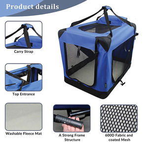 Büyük özel yumuşak köpek sandık taşınabilir ve katlanabilir Oxford malzeme katı Metal inşaat ile açık ve seyahat için evcil - Product Image 4