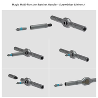 24/42 Buah Set Obeng Ratchet Kit Mata Obeng Presisi Multifungsi Pegangan Ratchet T Dapat Dilepas Dioperasikan dengan Tangan untuk Rumah Tangga
