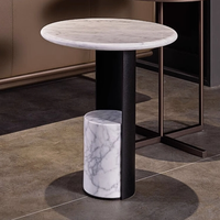 Table basse en marbre naturel de luxe nordique léger haut de gamme salon moderne canapé Table d'appoint Table en marbre design