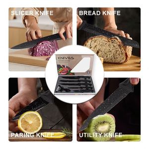 Juego de Cuchillos de Acero Inoxidable de Alta Calidad, Pelador de Cerámica, 6 Piezas, Cuchillo de Chef, Cuchillo para Carne, Juego de Cuchillos de Cocina con Caja de Regalo - Product Image 3