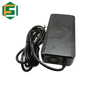 Adaptor Daya Desktop 12V 15V 24V, Colokan UK, Konektor DC 5.5*2.1mm/2.5mm yang Dapat Disesuaikan