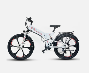 Nueva Bicicleta Eléctrica Plegable RANDRIDE de 17 Ah, Fibra de Carbono, 8 Velocidades, Pedales Ordinarios, 750 W, 26 Pulgadas, Color Blanco - Product Image 2