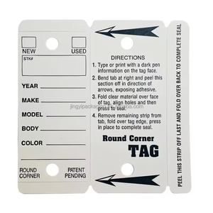 Custom all'ingrosso usa e getta di sicurezza bianco sigillo di plastica tag numerati appendi portachiavi etichetta tag con anello e penne - Product Image 4