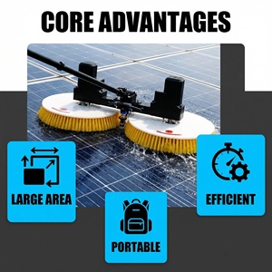 Machine de nettoyage photovoltaïque électrique à double tête avec disque en <span class=keywords><strong>nylon</strong></span> pratique, brosse de nettoyage OEM pour panneaux solaires - Product Image 3