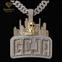 Oferta Especial: Colgante de Moissanita VVS Personalizado de Lujo con Incrustaciones de Diamantes, Joyería Personalizada, Regalo para Rapper, Club Nocturno