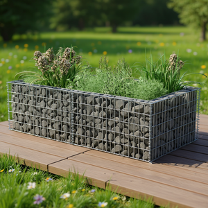 Maceta de Acero Galvanizado Tipo Gabion 70.9x35.4x19.7, Maceta de Jardín para Exteriores, Diseño Rústico - Product Image 2