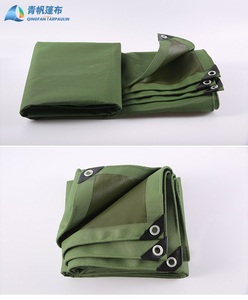 Bâche en toile HDPE enduite de silicone imperméable et robuste – Style uni, pour rideau extérieur, tente, bâche de protection, vert armée, doublure de voiture, bagages - Product Image 3
