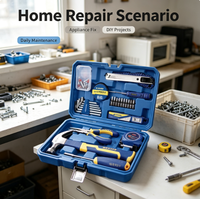 Juego de Herramientas Manuales Portátiles de Alta Calidad de 27 Piezas, Kit de Herramientas Manuales para Reparaciones del Hogar, Bricolaje, Taller y Mantenimiento