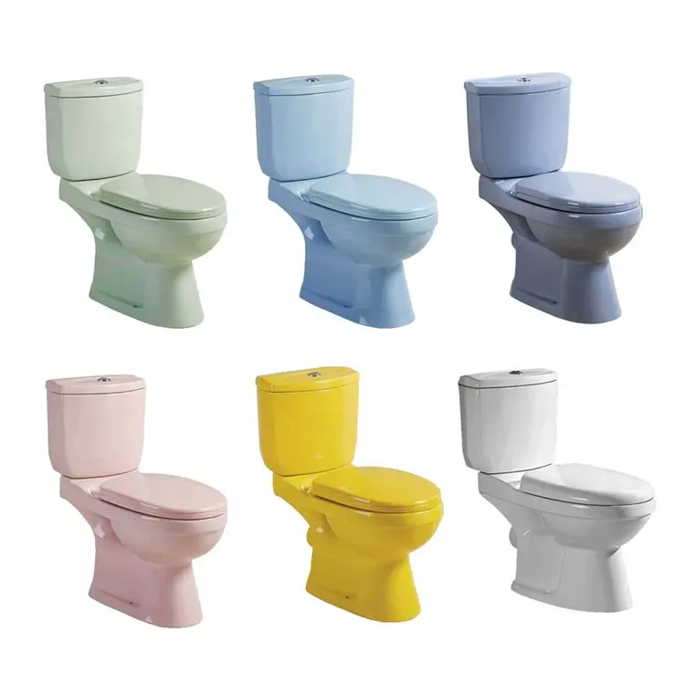 Pabrik penjualan langsung lemari air commode warna toilet mangkuk murah dua bagian toilet untuk kamar mandi