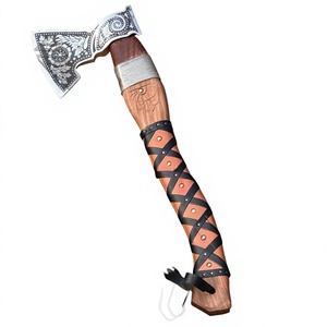 Tomahawks en acier au carbone de 4 3/4 pouces, fabriqués à la main par Steel Craft International, avec manche en bois d'acacia naturel, forgés, outil de camping, garantie 1 an - Product Image 1
