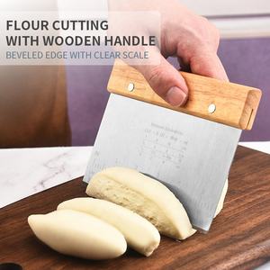 Espátula para Pizza, <span class=keywords><strong>Pan</strong></span> y Repostería <span class=keywords><strong>de</strong></span> Acero Inoxidable, Ecológica, Apta para Lavavajillas, con Mango <span class=keywords><strong>de</strong></span> Madera, Utensilios <span class=keywords><strong>de</strong></span> Cocina para Hornear, Cortador <span class=keywords><strong>de</strong></span> Masa - Product Image 5