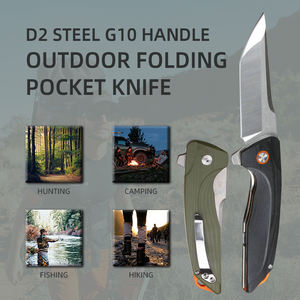 Toptan 3.5 ''D2 çelik G10 kolu Tanto EDC taktik avcılık açık kamp için katlanır çakı - Product Image 5