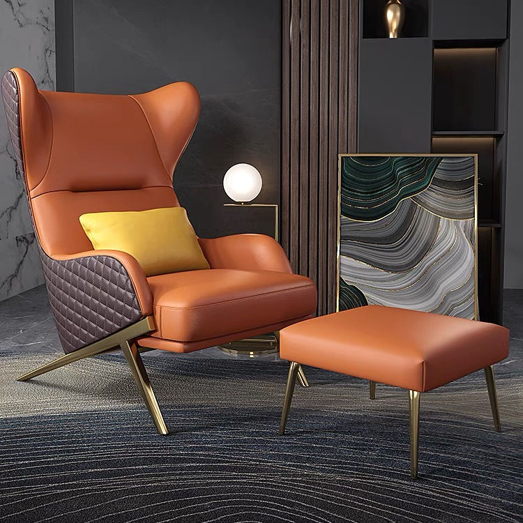 High Quality Fashion Modern Design Leisure Chairs Living Room Chaise Lounge  Balcony Hotel Home Wooden High Backrest Armchairs