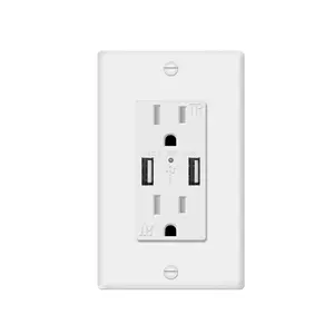 Standard Duplex Receptacle Outlets Plug Socket With Usb Charging Port Electrical Switch Sockets