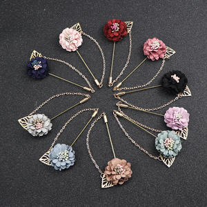 Broche de <span class=keywords><strong>flor</strong></span> hecho a mano para mujer, accesorio para traje, pin para suéter tejido, estilo coreano, broche de <span class=keywords><strong>pistilo</strong></span> <span class=keywords><strong>con</strong></span> borla, pin <span class=keywords><strong>largo</strong></span> de aleación, de fábrica - Product Image 2