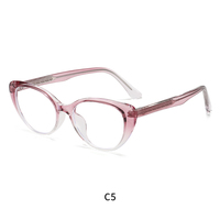 Lunettes anti-lumière bleue BK 99027O, monture CP TR œil de chat, transparentes roses, pour femmes, verres clairs, anti-fatigue oculaire, lunettes de mode pour ordinateur