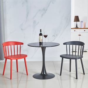 Black Round MDF Dining <strong>Table</strong> Circle <strong>Tulip</strong> <strong>Table</strong> with Thickened Tabletop Mid Century Modern Bistro <strong>Table</strong> for Kitchen - Product Image 2