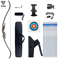 Ensemble d'arc recurve démontable de 60 pouces, kit complet de tir à l'arc avec flèches, cible en papier, protège-bras, sac de rangement